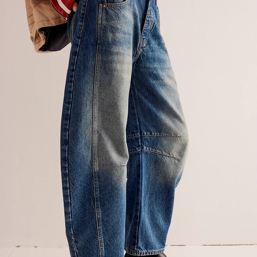 Free People Barrel Jeans Rustler out of stock online